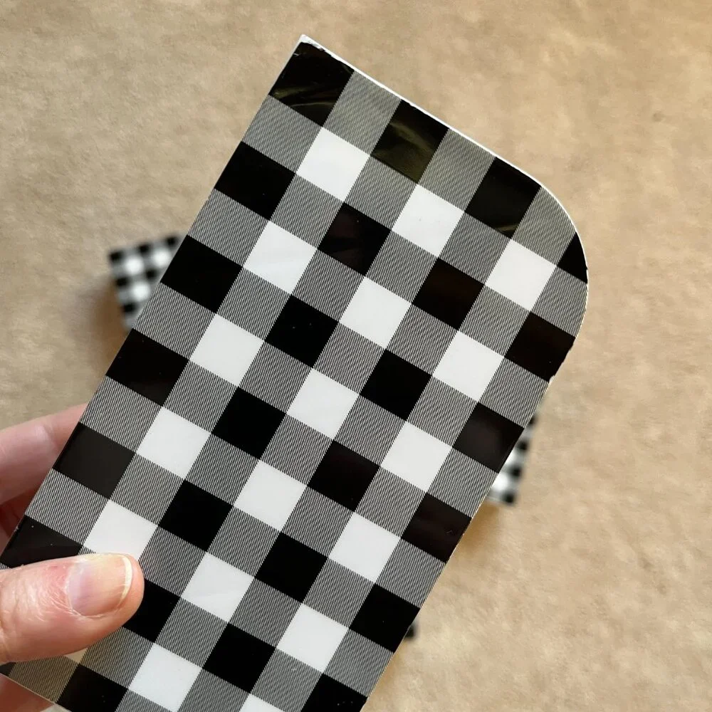 Checkered Black White Desktop Pen Pencil Holder‎ Set of 5 (NEW)